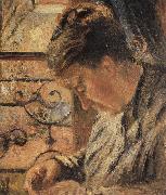 Camille Pissarro The Woman is sewing in front of the window china oil painting reproduction